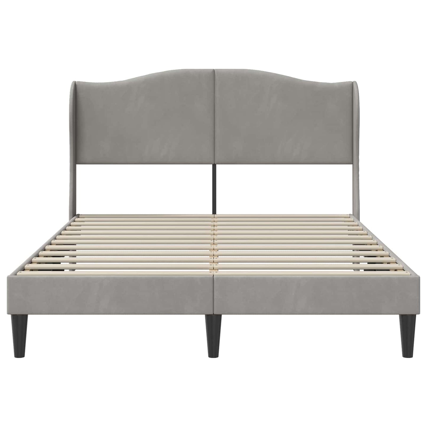 Bedframe met hoofdeinde Lichtgrijs 140 x 200 cm Fluweel