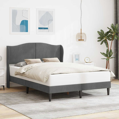 Bedframe met hoofdeinde Donkergrijs 140 x 200 cm Fluweel