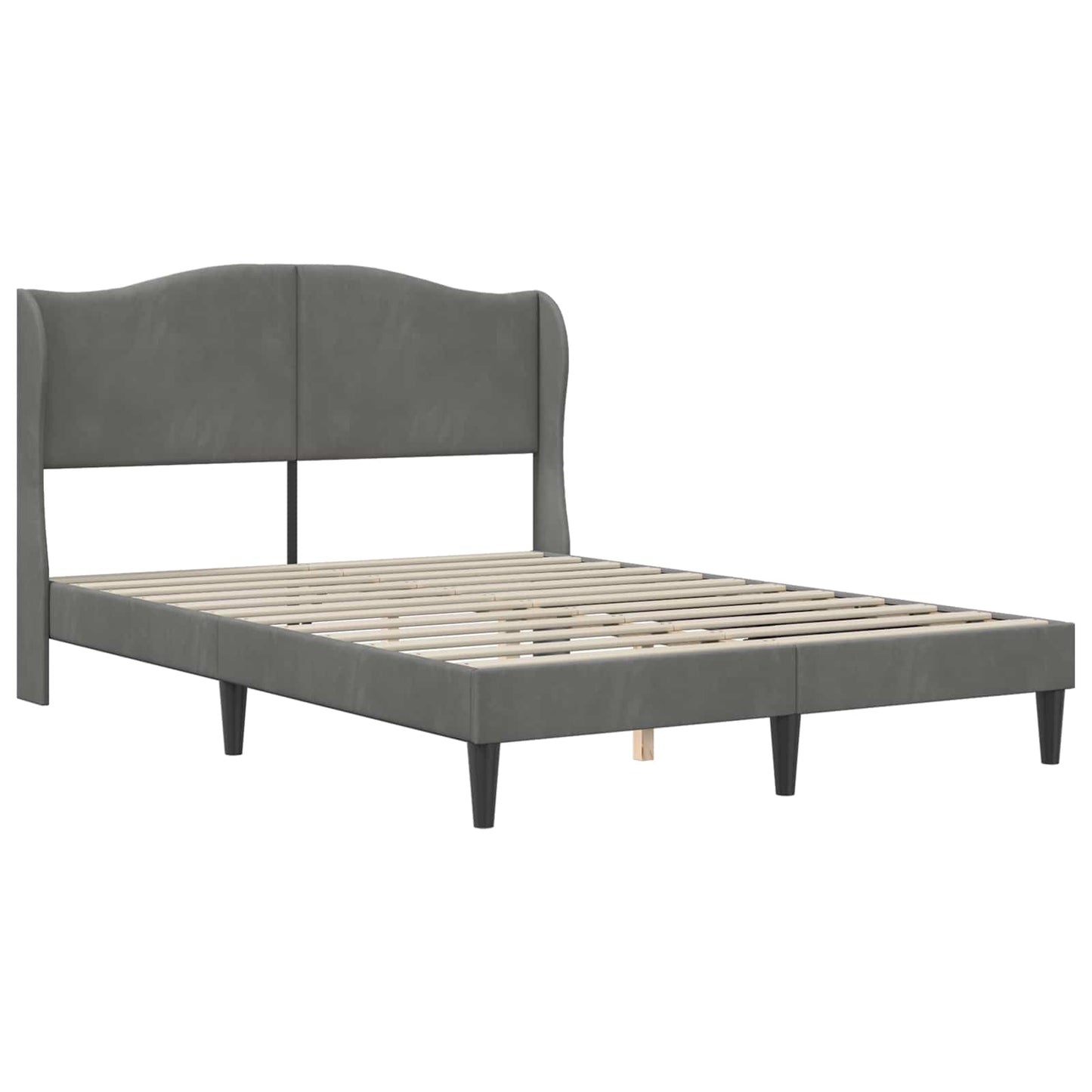Bedframe met hoofdeinde Donkergrijs 140 x 200 cm Fluweel