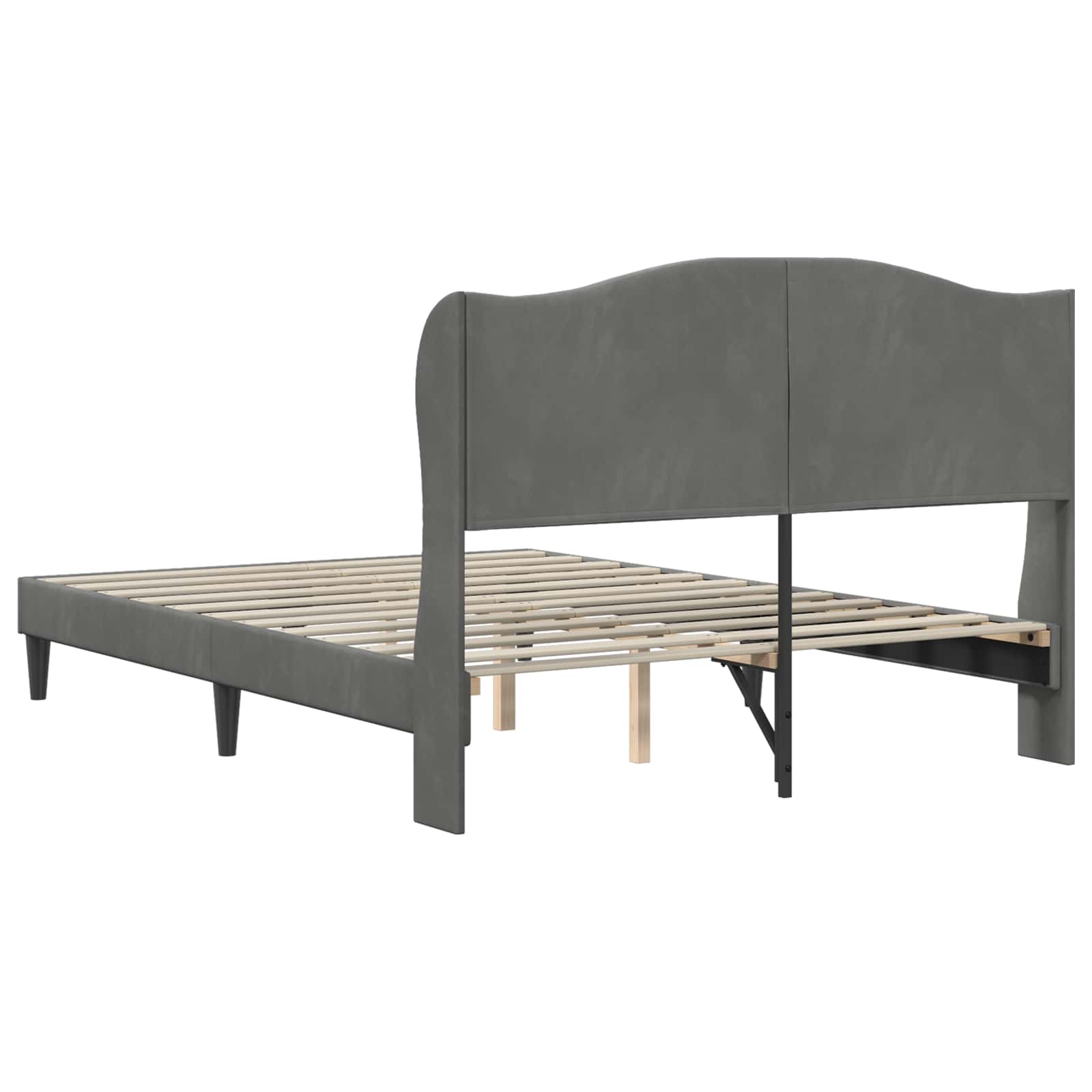 Bedframe met hoofdeinde Donkergrijs 140 x 200 cm Fluweel