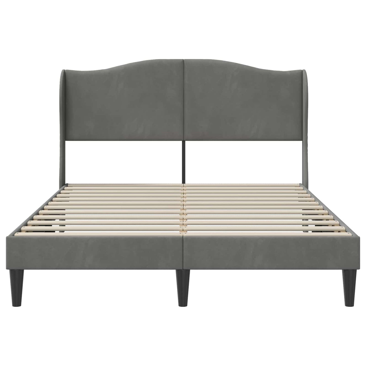 Bedframe met hoofdeinde Donkergrijs 140 x 200 cm Fluweel