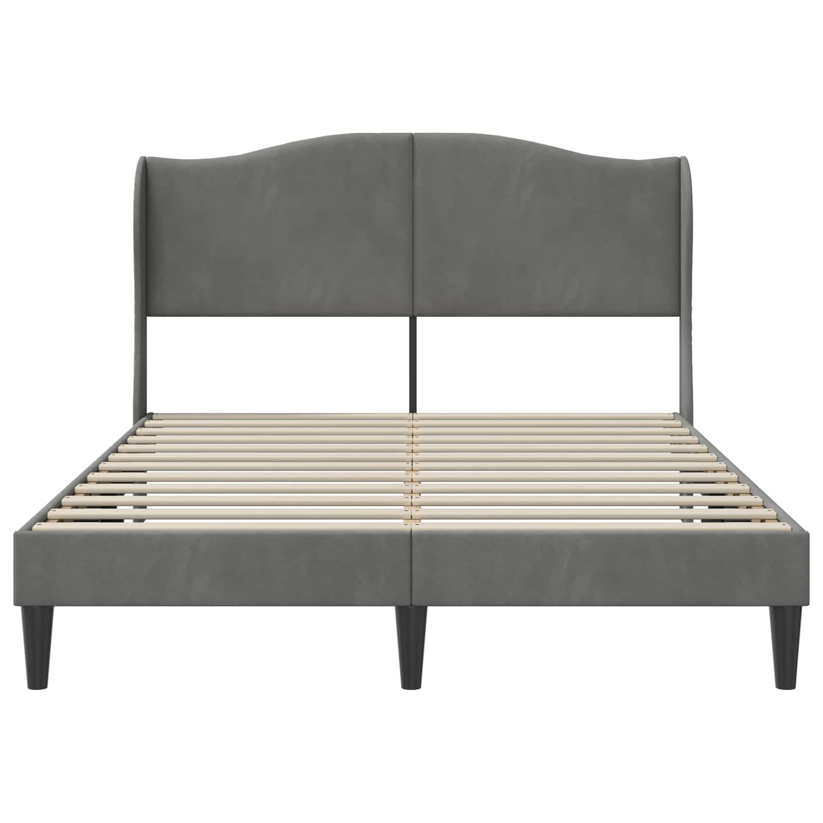 Bedframe met hoofdeinde Donkergrijs 140 x 200 cm Fluweel