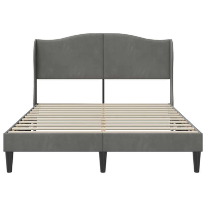 Bedframe met hoofdeinde Donkergrijs 140 x 200 cm Fluweel