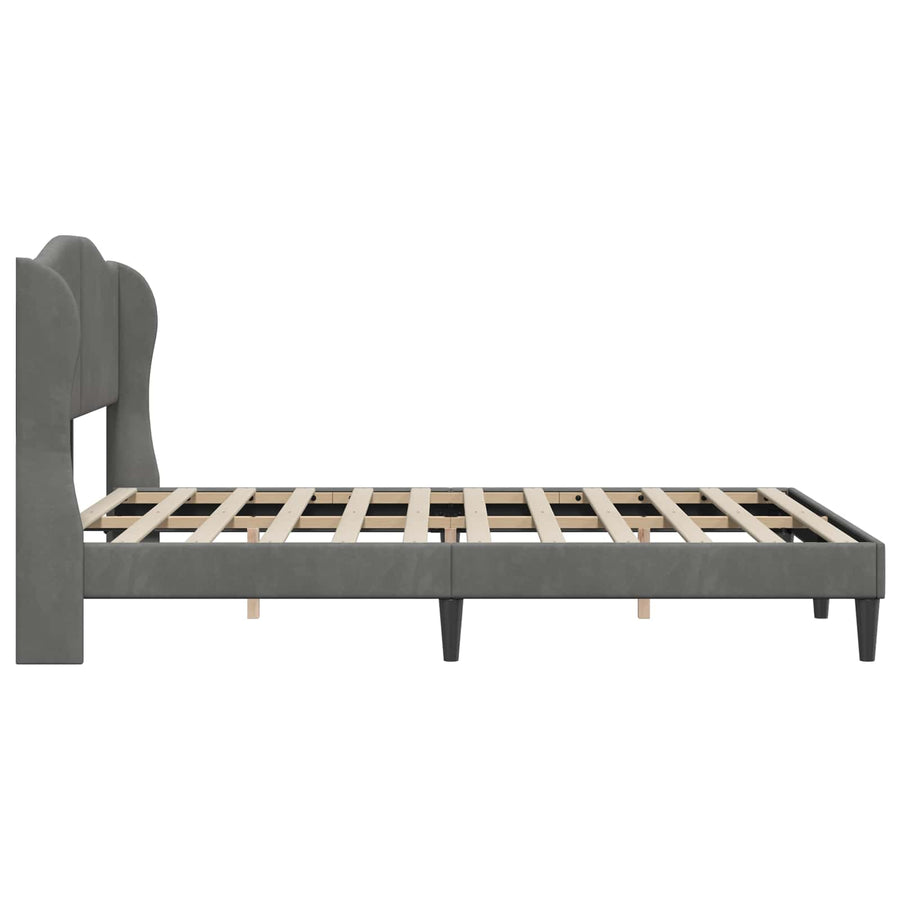 Bedframe met hoofdeinde Donkergrijs 140 x 200 cm Fluweel