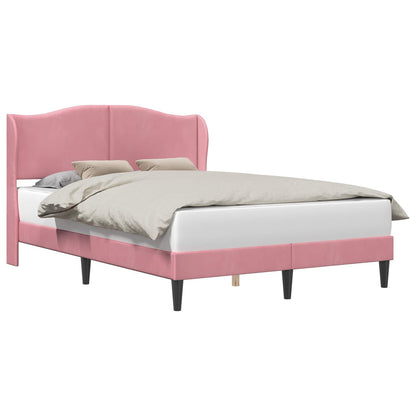 Bedframe met hoofdeinde Roze 140 x 200 cm Fluweel