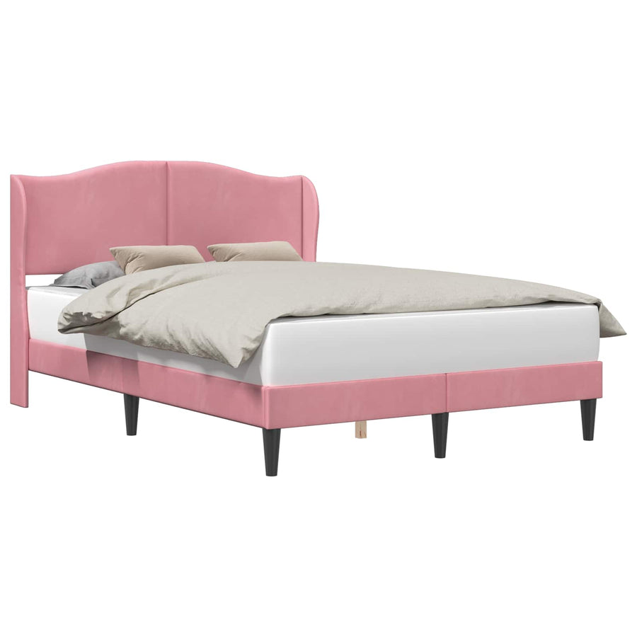 Bedframe met hoofdeinde Roze 140 x 200 cm Fluweel