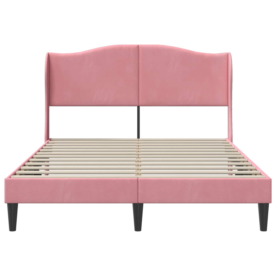 Bedframe met hoofdeinde Roze 140 x 200 cm Fluweel