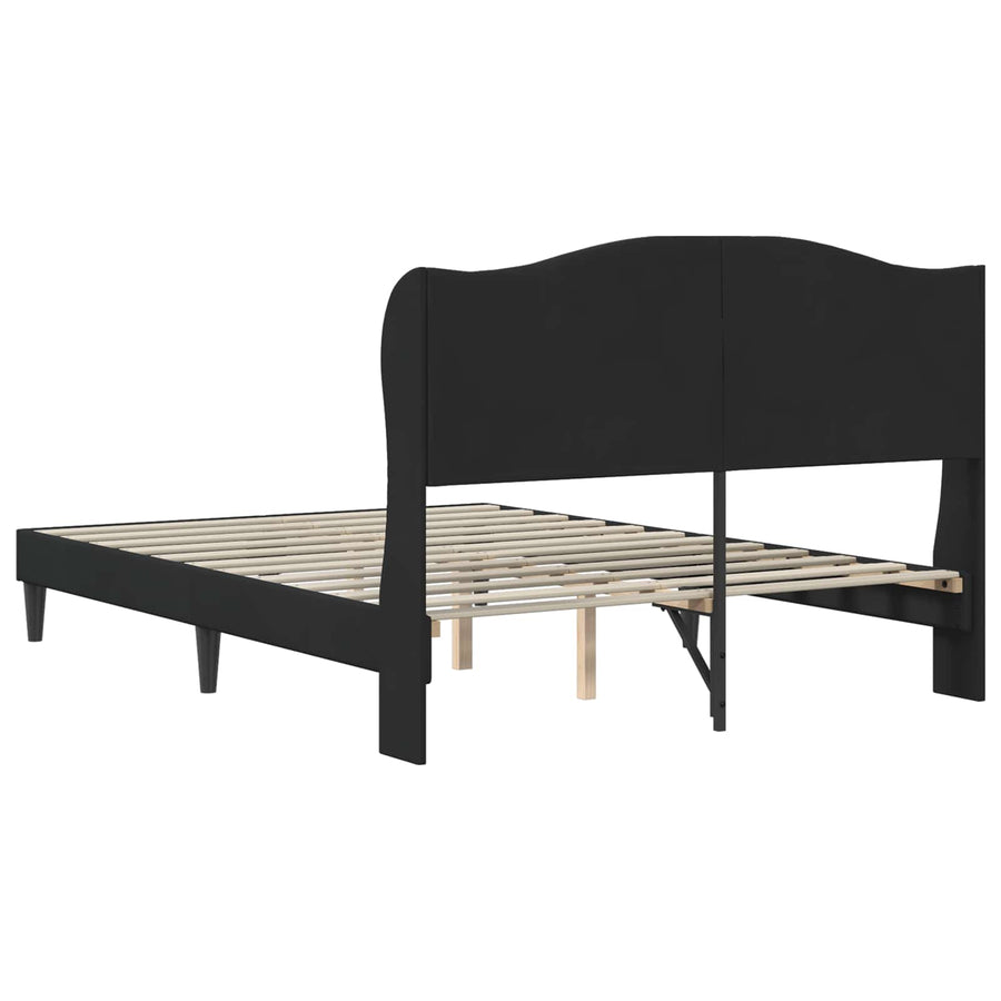 Bedframe met hoofdeinde Zwart 140 x 200 cm Fluweel
