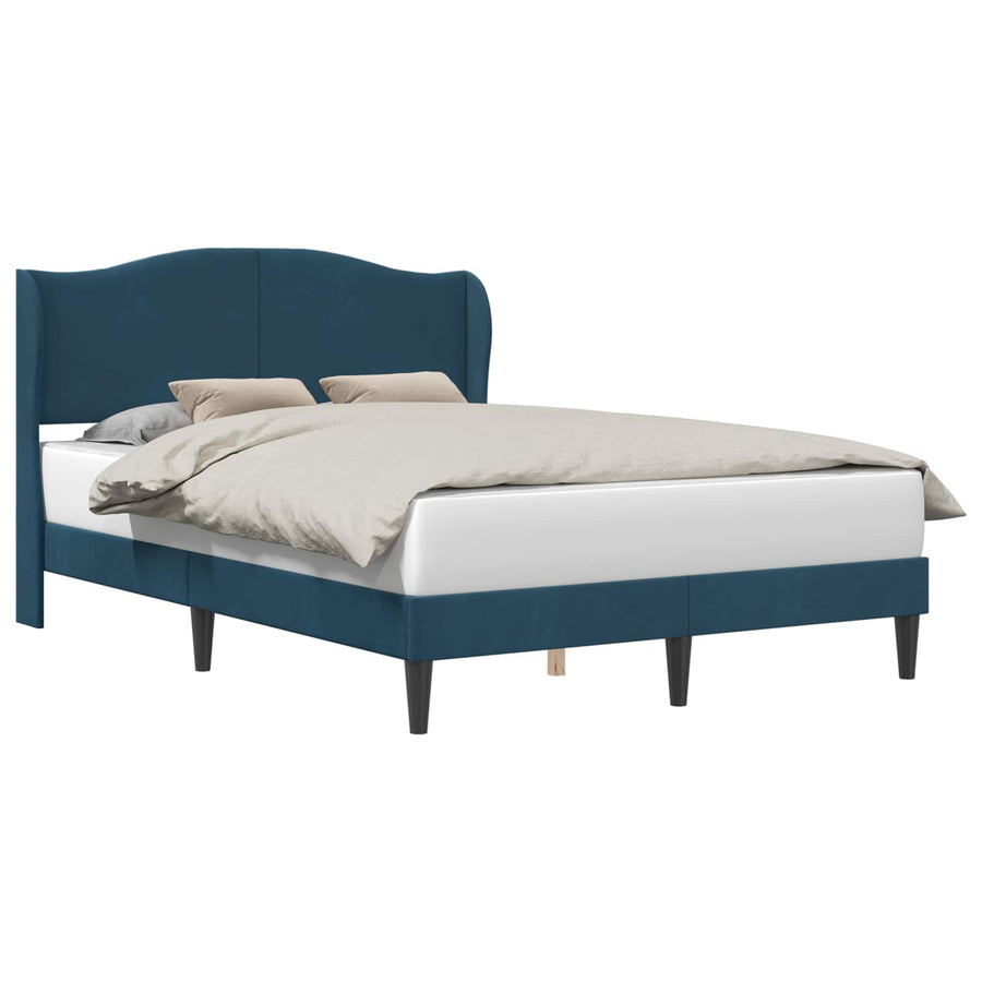 Bedframe met hoofdeinde Blauw 140 x 200 cm Fluweel