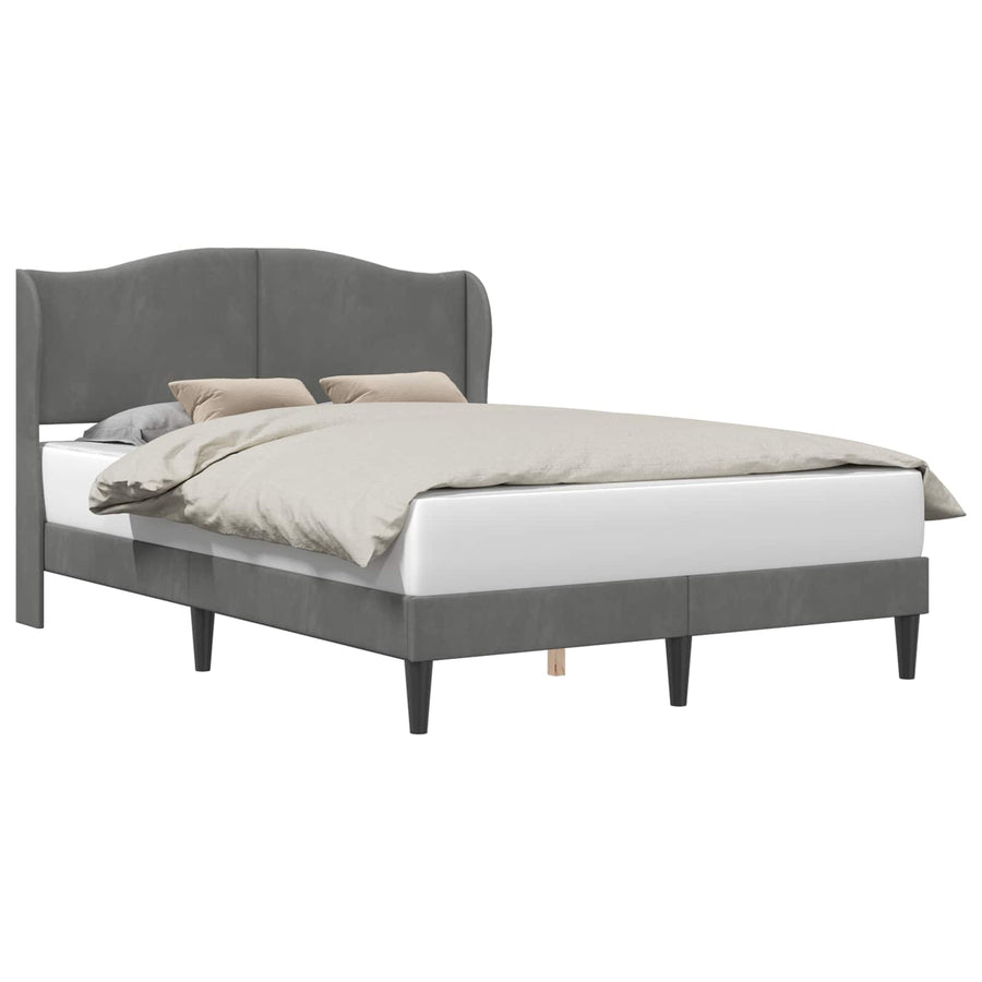 Bedframe met hoofdeinde Donkergrijs 160 x 200 cm Fluweel