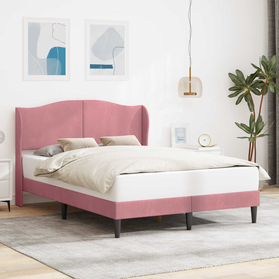 Bedframe met hoofdeinde Roze 160 x 200 cm Fluweel