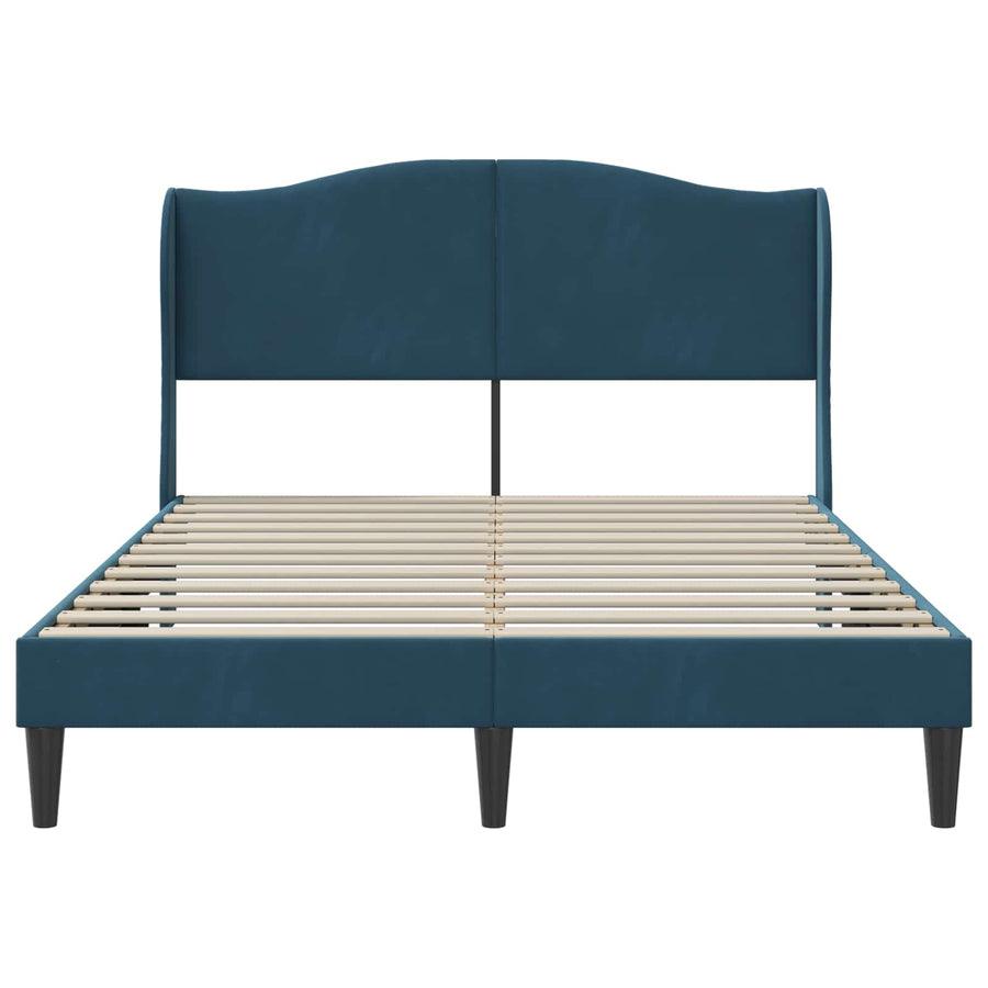 Bedframe met hoofdeinde Blauw 160 x 200 cm Fluweel