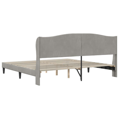 Bedframe met hoofdeinde Lichtgrijs 180 x 200 cm Fluweel