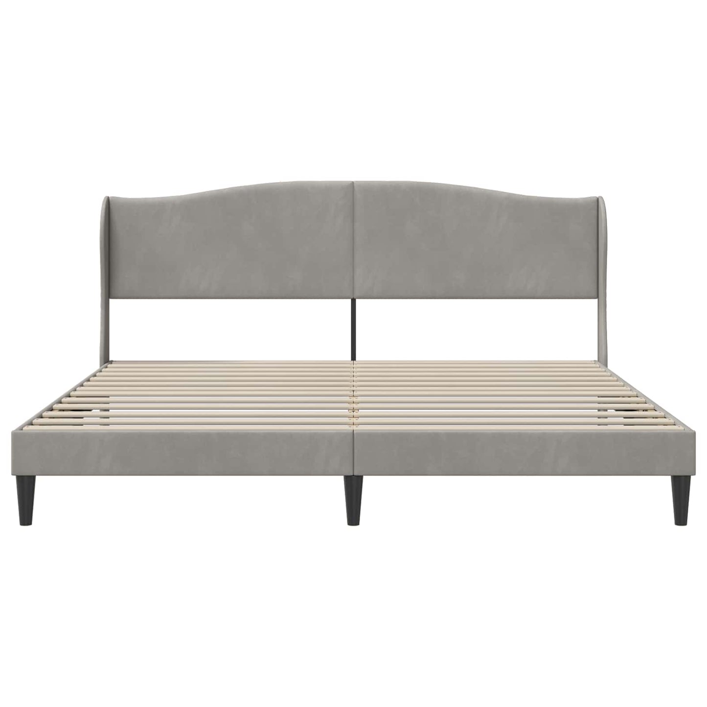 Bedframe met hoofdeinde Lichtgrijs 180 x 200 cm Fluweel