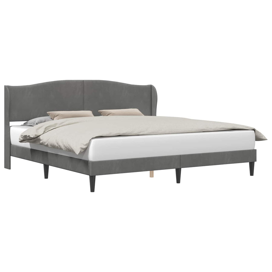 Bedframe met hoofdeinde Donkergrijs 180 x 200 cm Fluweel