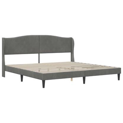 Bedframe met hoofdeinde Donkergrijs 180 x 200 cm Fluweel