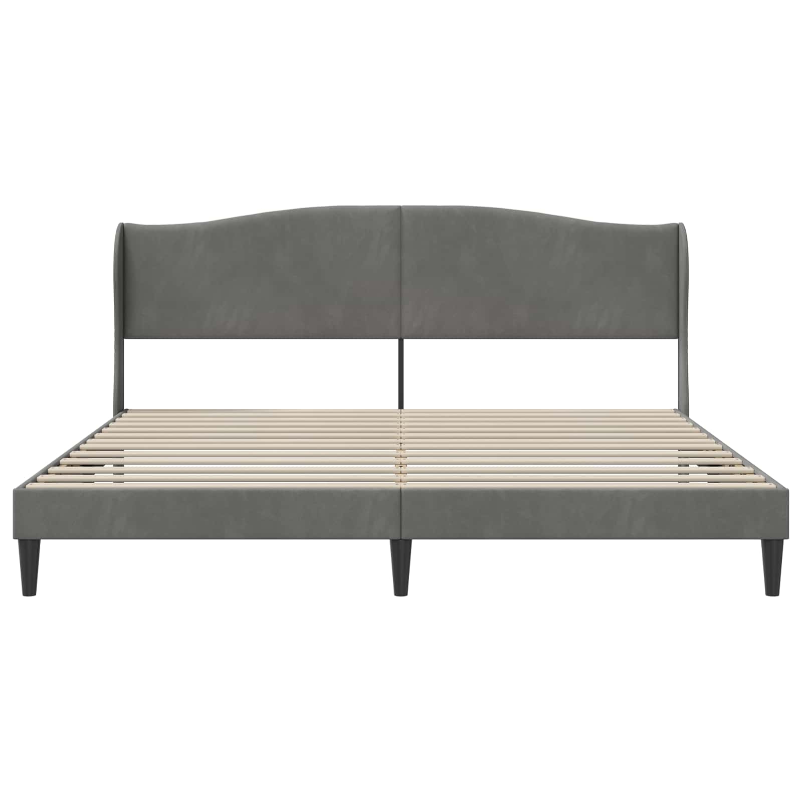 Bedframe met hoofdeinde Donkergrijs 180 x 200 cm Fluweel