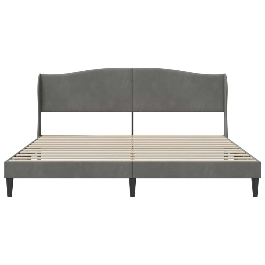 Bedframe met hoofdeinde Donkergrijs 180 x 200 cm Fluweel