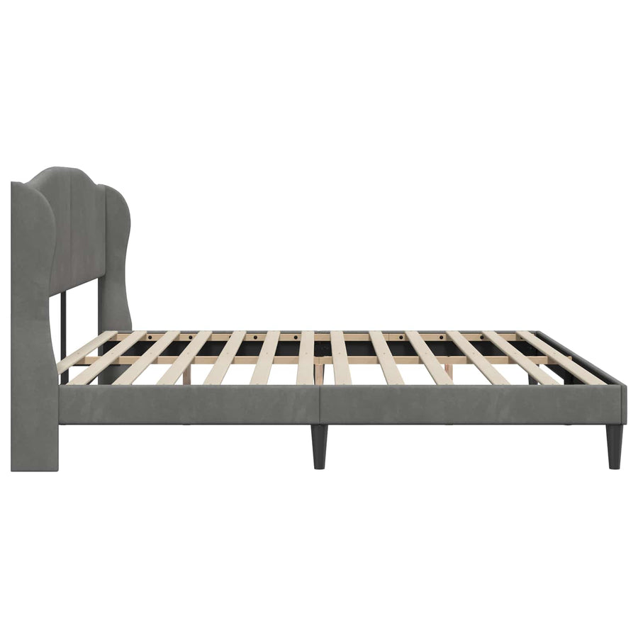 Bedframe met hoofdeinde Donkergrijs 180 x 200 cm Fluweel