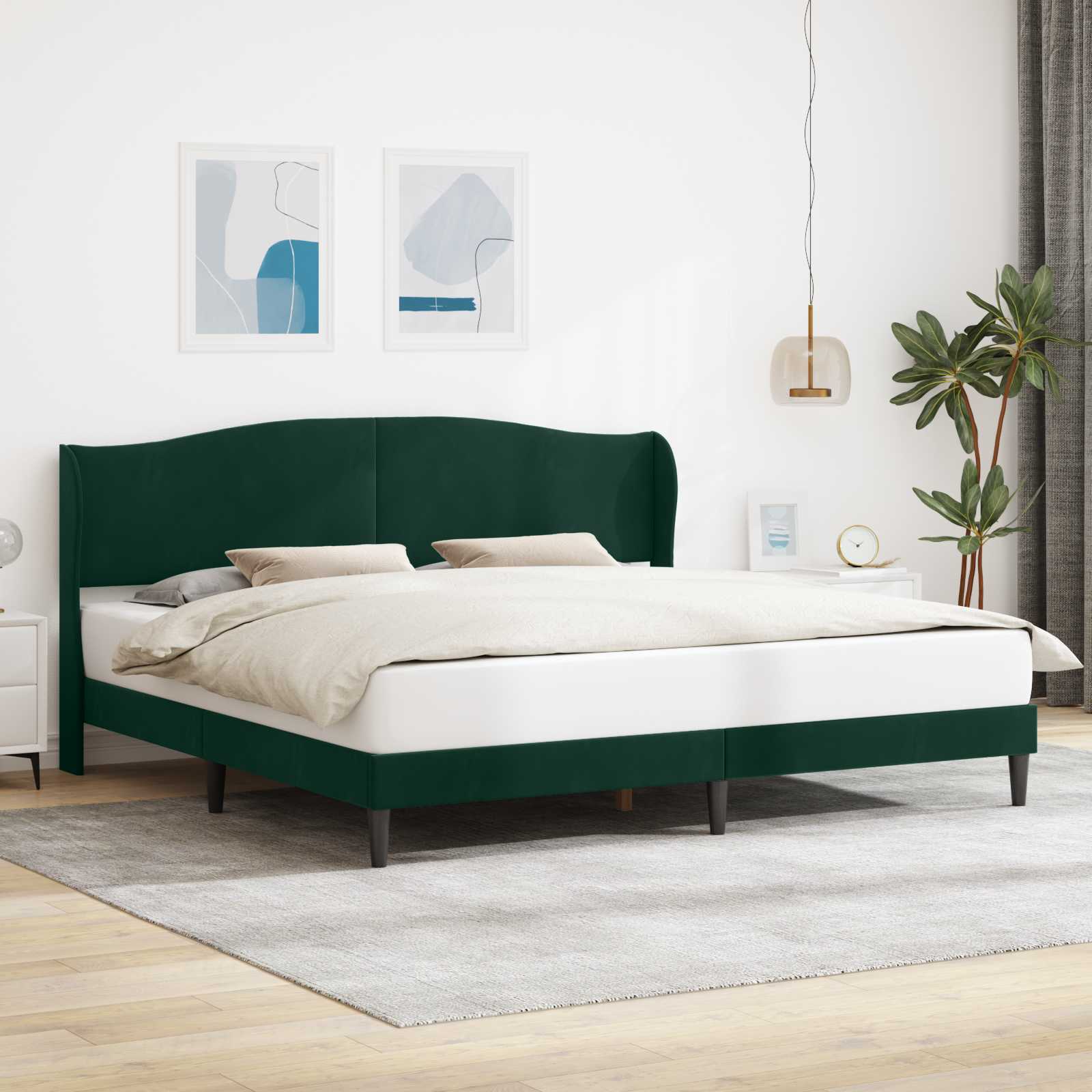 Bedframe met hoofdeinde Donkergroen 180 x 200 cm Fluweel
