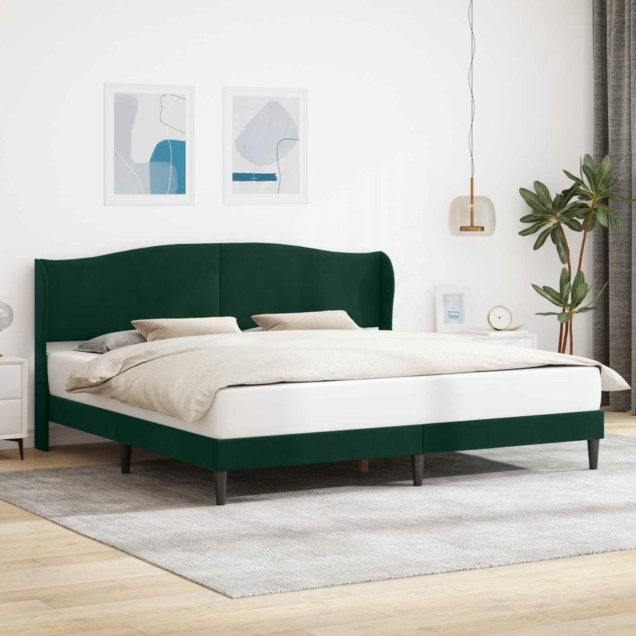 Bedframe met hoofdeinde Donkergroen 180 x 200 cm Fluweel