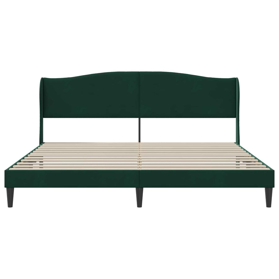 Bedframe met hoofdeinde Donkergroen 180 x 200 cm Fluweel
