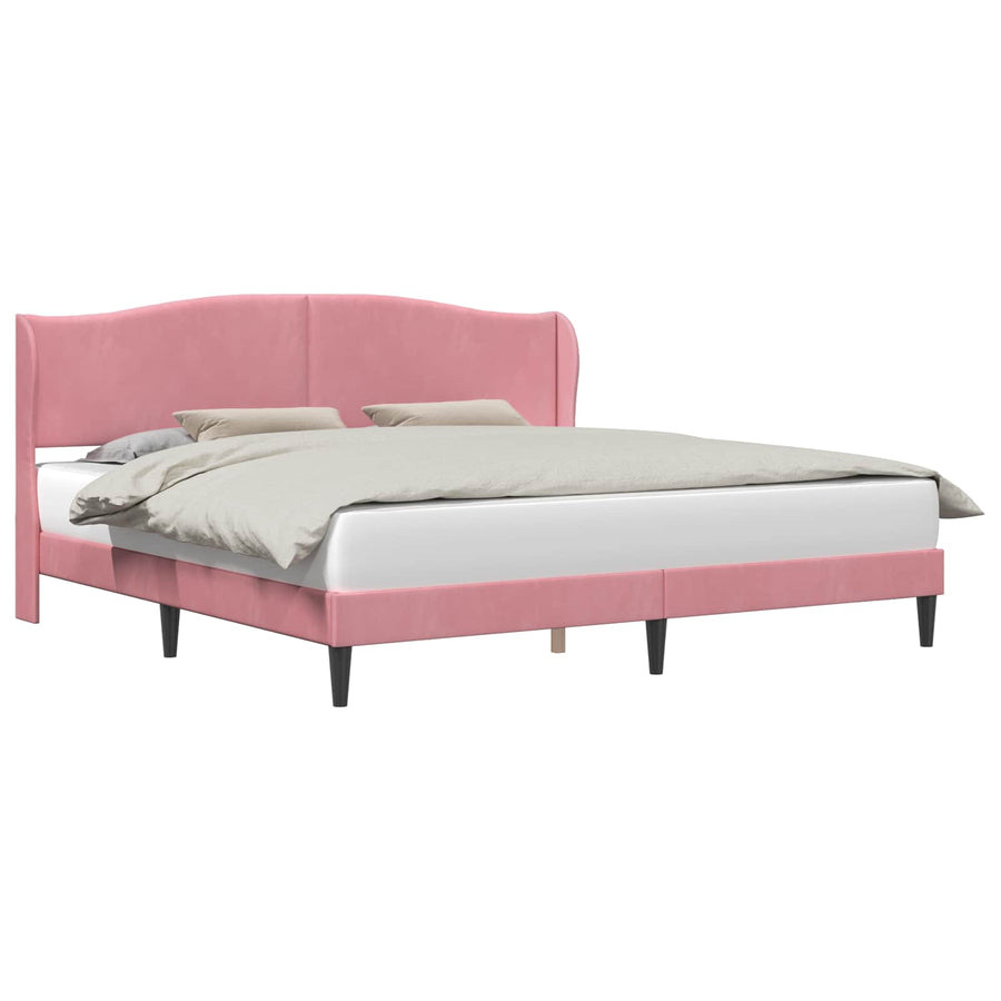 Bedframe met hoofdeinde Roze 180 x 200 cm Fluweel