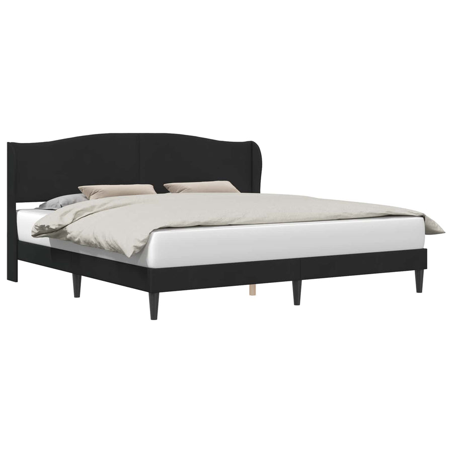Bedframe met hoofdeinde Zwart 180 x 200 cm Fluweel