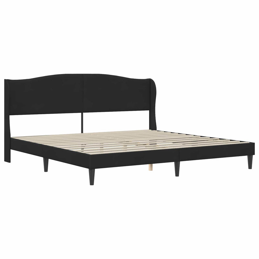 Bedframe met hoofdeinde Zwart 180 x 200 cm Fluweel