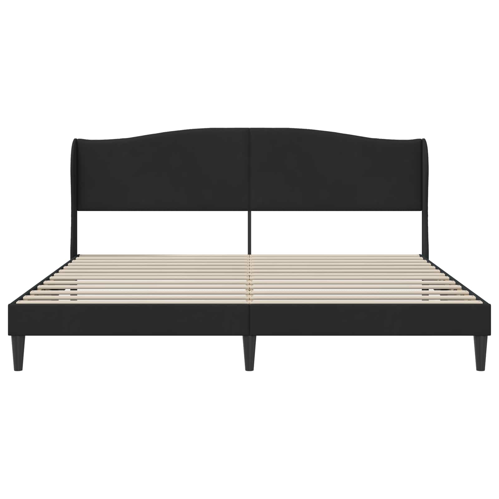Bedframe met hoofdeinde Zwart 180 x 200 cm Fluweel