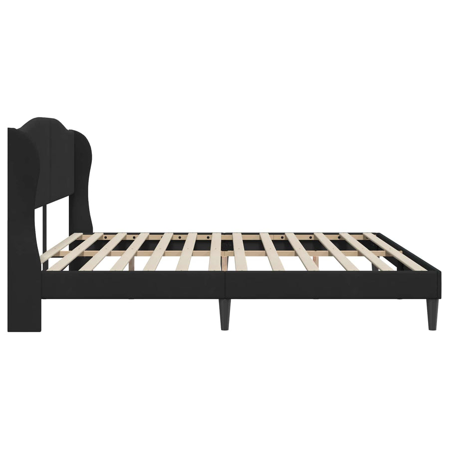 Bedframe met hoofdeinde Zwart 180 x 200 cm Fluweel