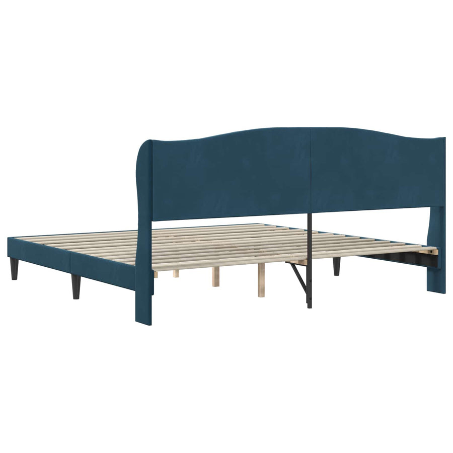 Bedframe met hoofdeinde Blauw 180 x 200 cm Fluweel