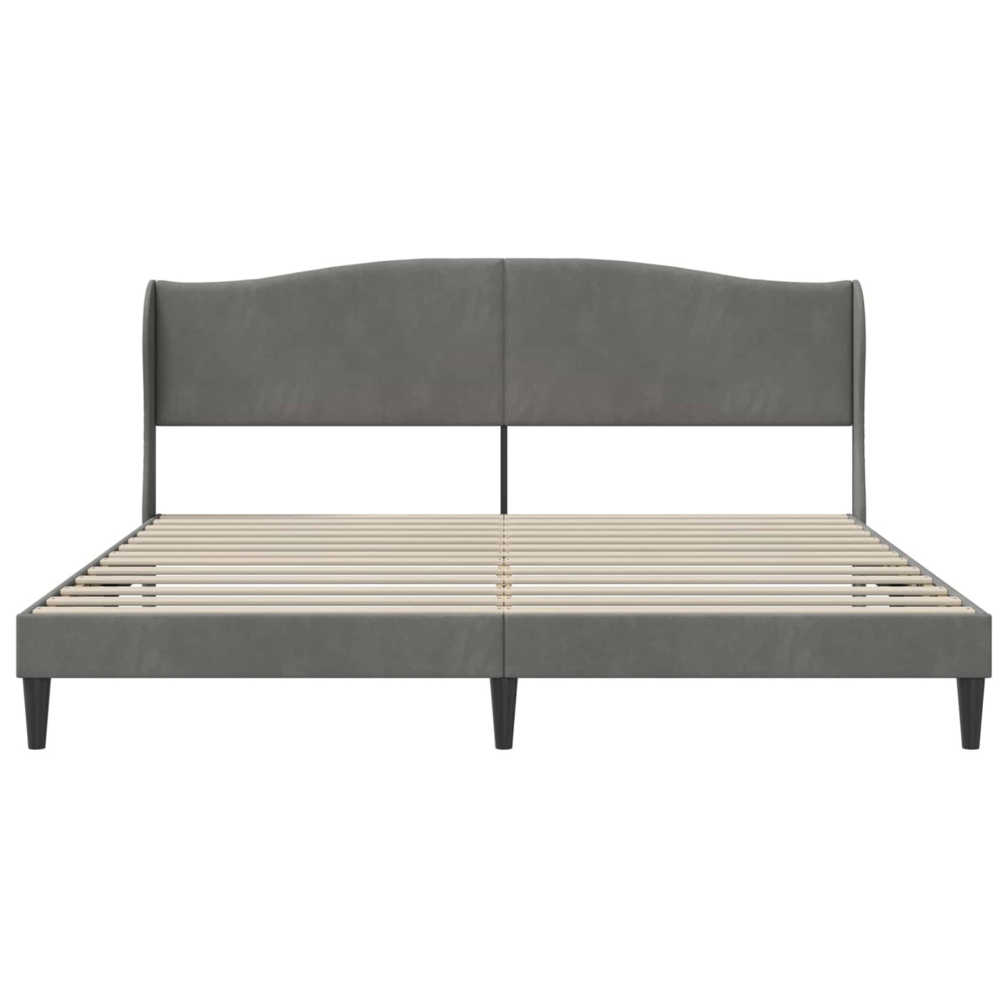 Bedframe met hoofdeinde Donkergrijs 200 x 200 cm Fluweel