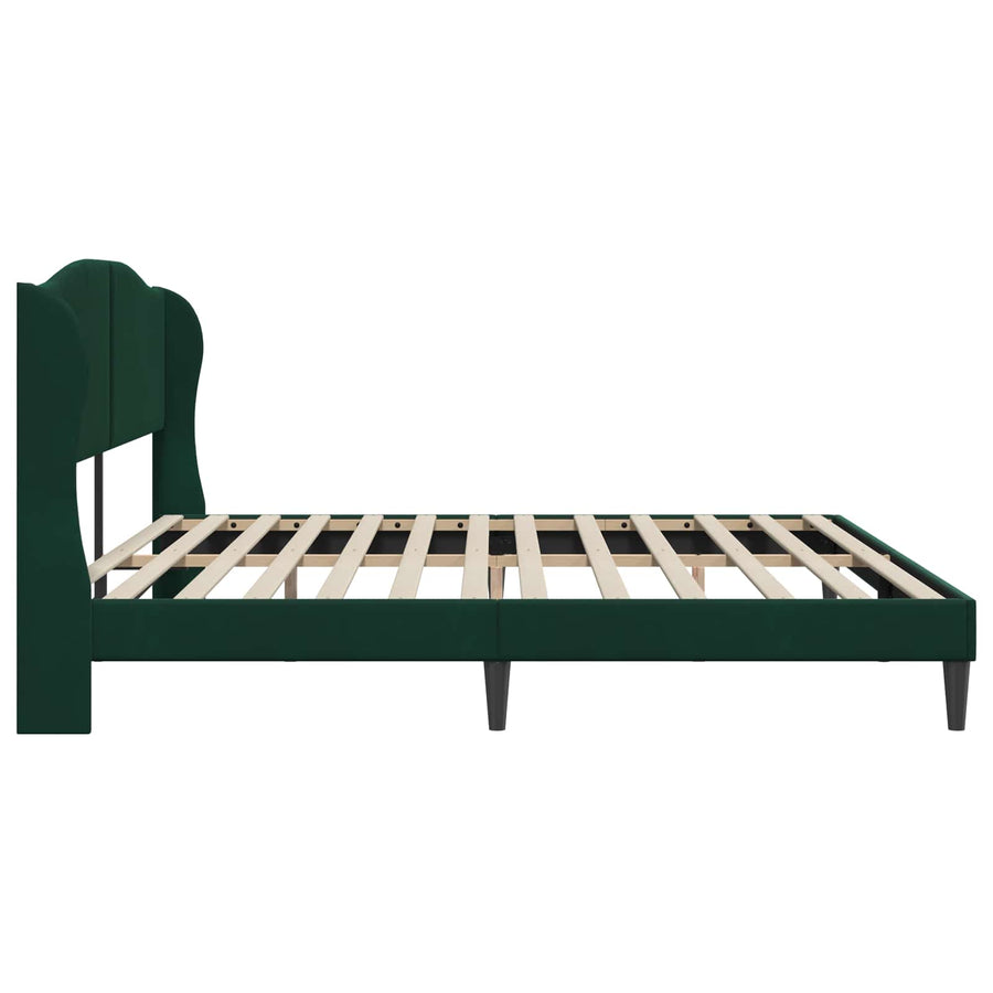 Bedframe met hoofdeinde Donkergroen 200 x 200 cm Fluweel