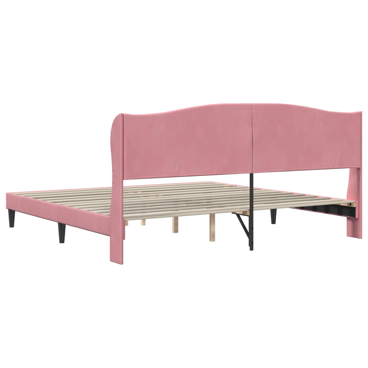 Bedframe met hoofdeinde Roze 200 x 200 cm Fluweel