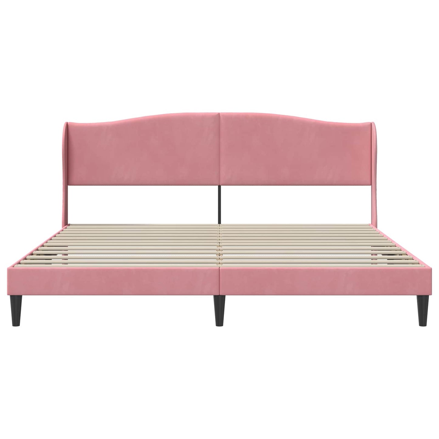 Bedframe met hoofdeinde Roze 200 x 200 cm Fluweel