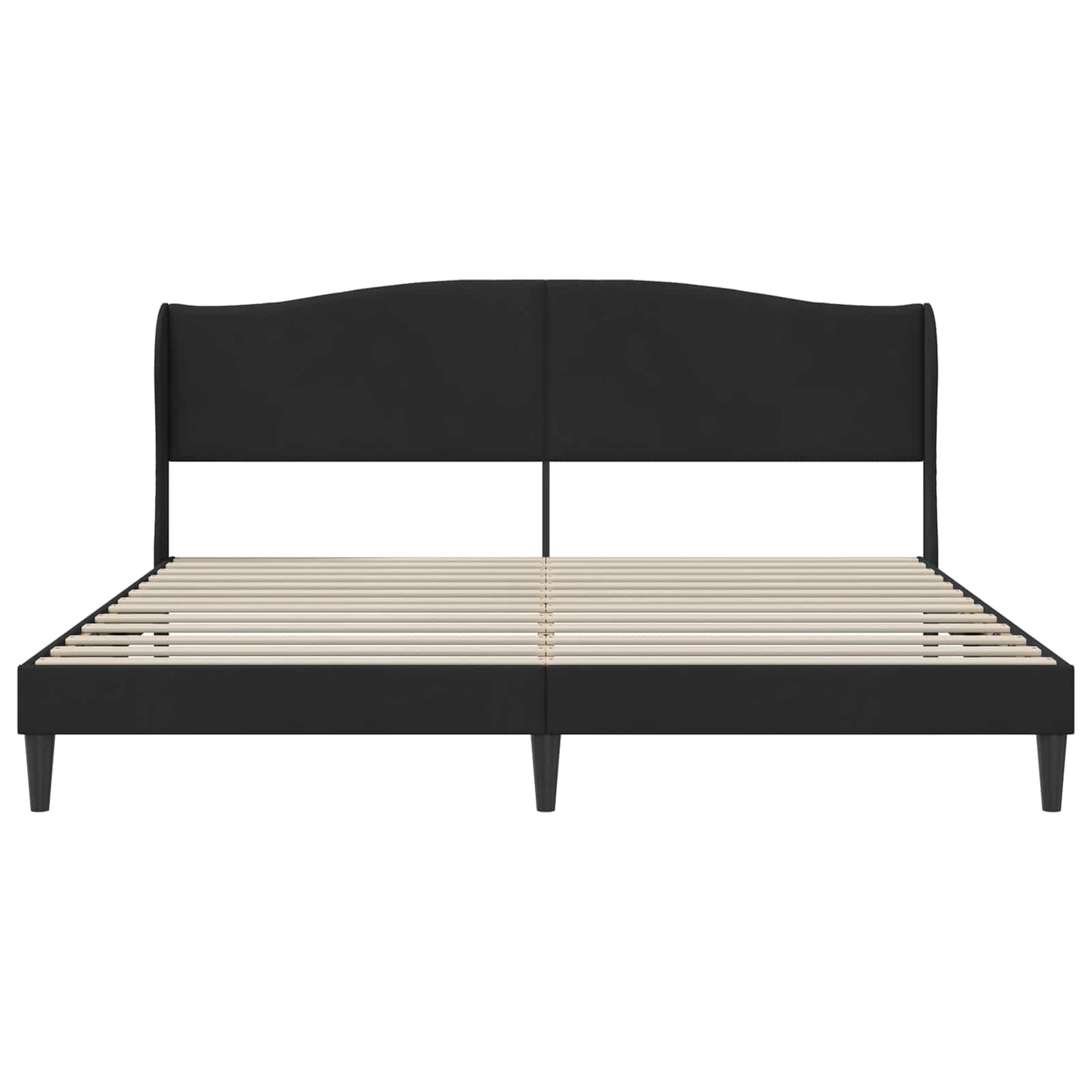 Bedframe met hoofdeinde Zwart 200 x 200 cm Fluweel