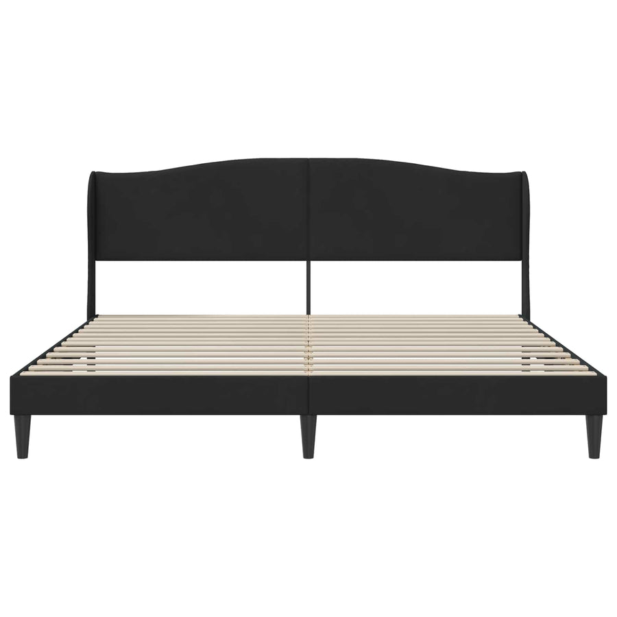 Bedframe met hoofdeinde Zwart 200 x 200 cm Fluweel