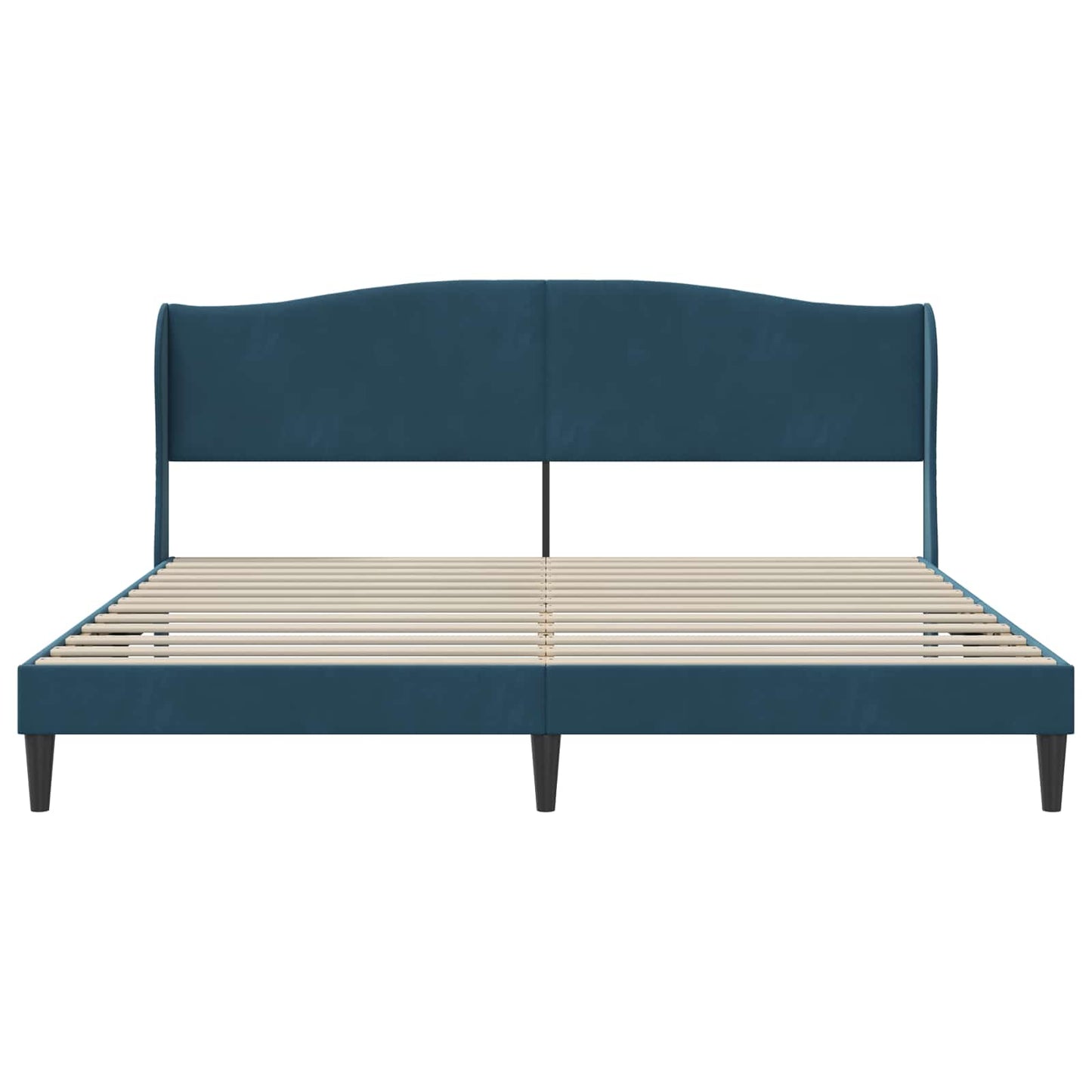 Bedframe met hoofdeinde Blauw 200 x 200 cm Fluweel