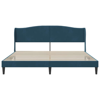 Bedframe met hoofdeinde Blauw 200 x 200 cm Fluweel