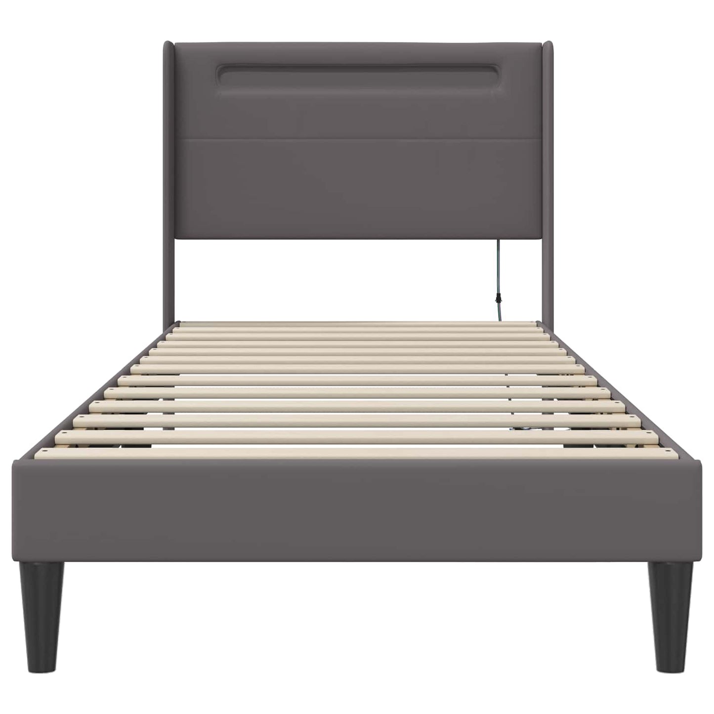 Bedframe met LED-stripverlichting Grijs 80 x 200 cm Kunstleer
