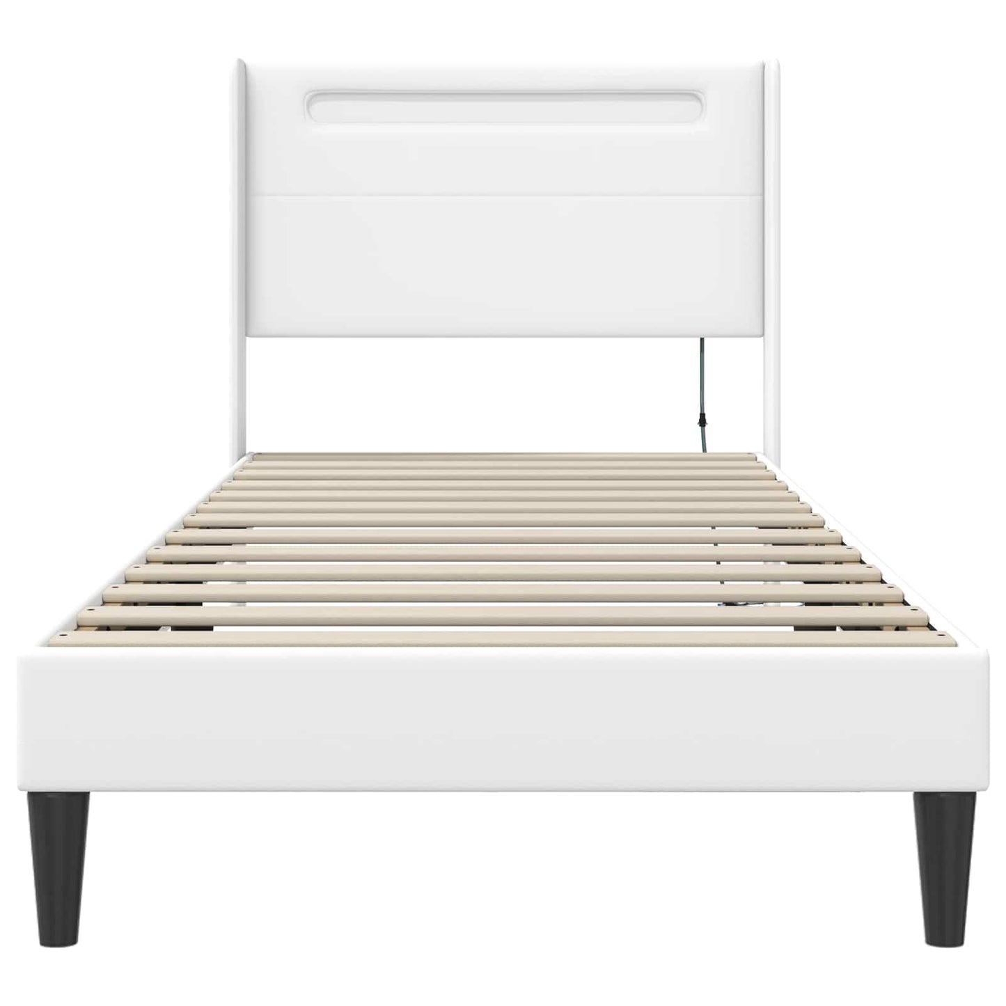 Bedframe met LED-stripverlichting Wit 80 x 200 cm Kunstleer