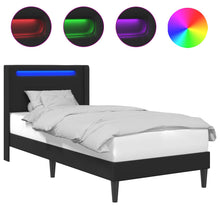 Bedframe met LED-stripverlichting Zwart 90 x 190 cm Kunstleer