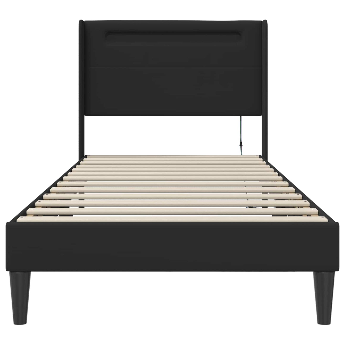 Bedframe met LED-stripverlichting Zwart 90 x 190 cm Kunstleer