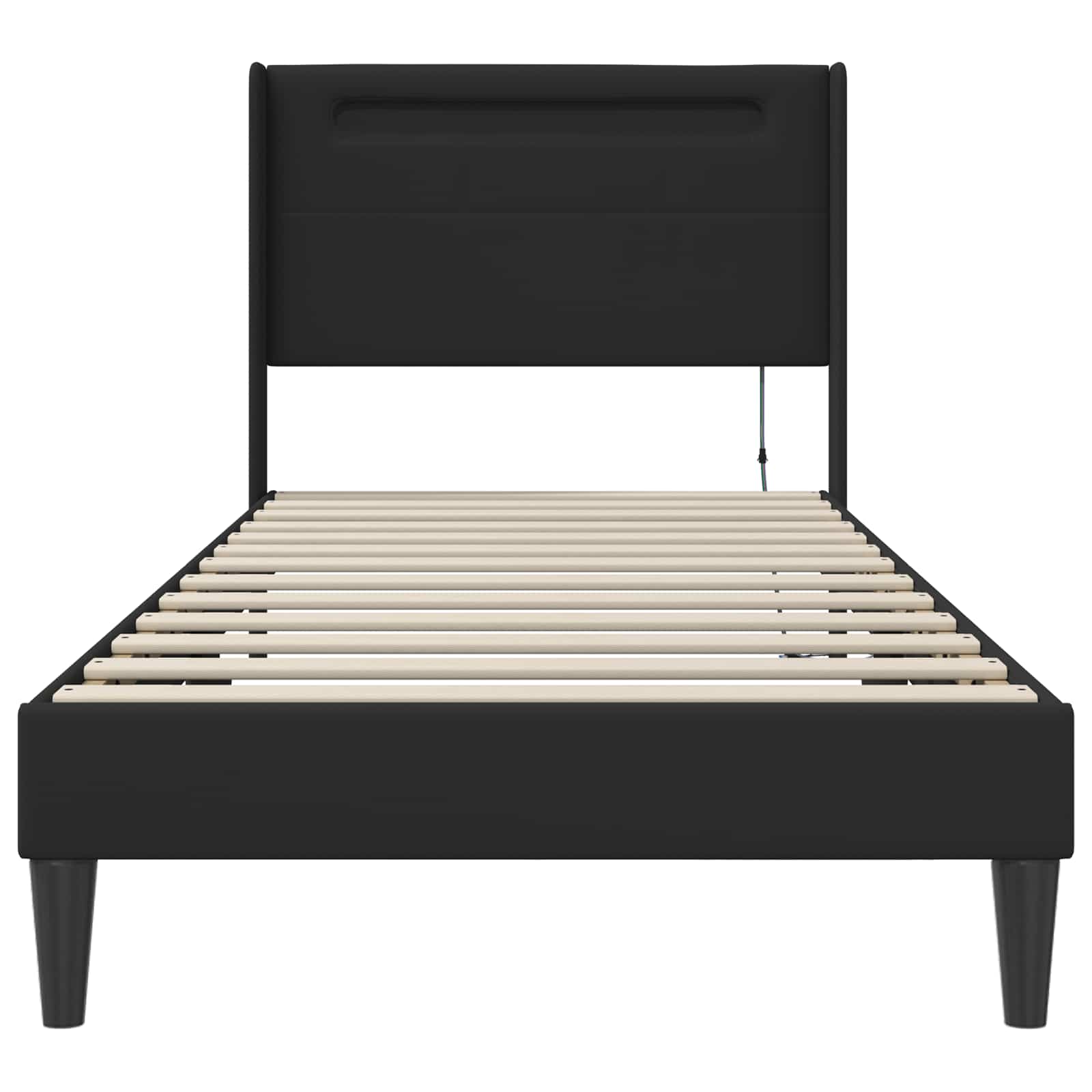 Bedframe met LED-stripverlichting Zwart 90 x 190 cm Kunstleer