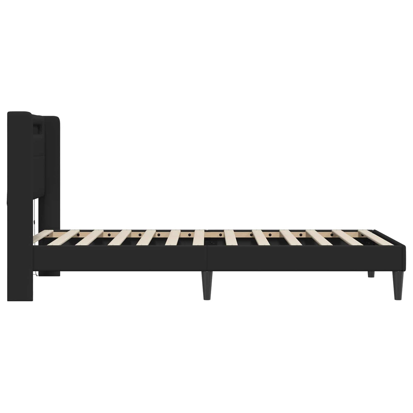Bedframe met LED-stripverlichting Zwart 90 x 190 cm Kunstleer