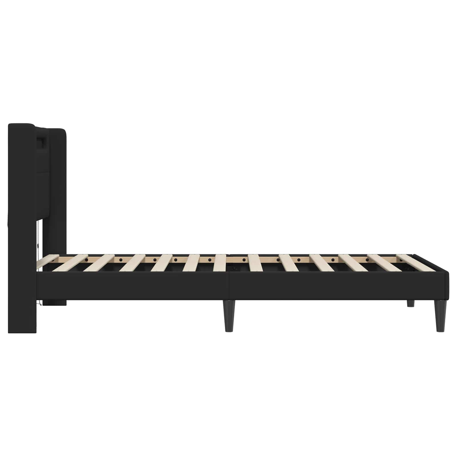 Bedframe met LED-stripverlichting Zwart 90 x 190 cm Kunstleer