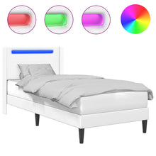 Bedframe met LED-stripverlichting Wit 90 x 200 cm Kunstleer