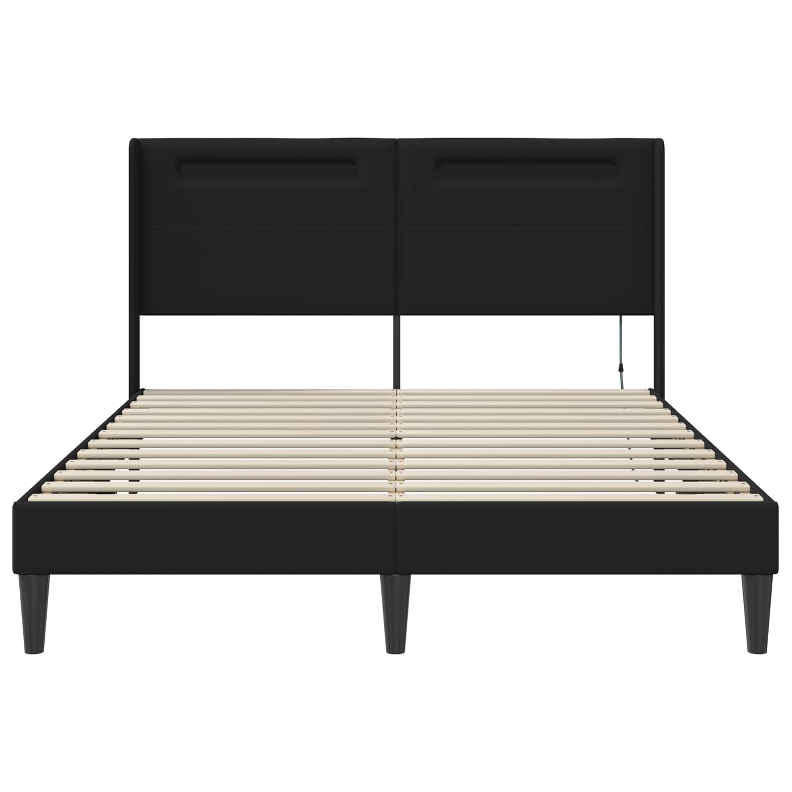 Bedframe met LED-stripverlichting Zwart 120 x 190 cm Kunstleer