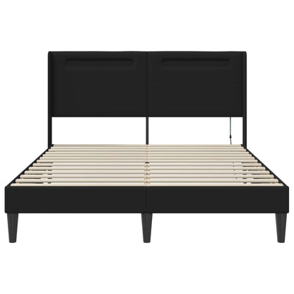 Bedframe met LED-stripverlichting Zwart 120 x 200 cm Kunstleer
